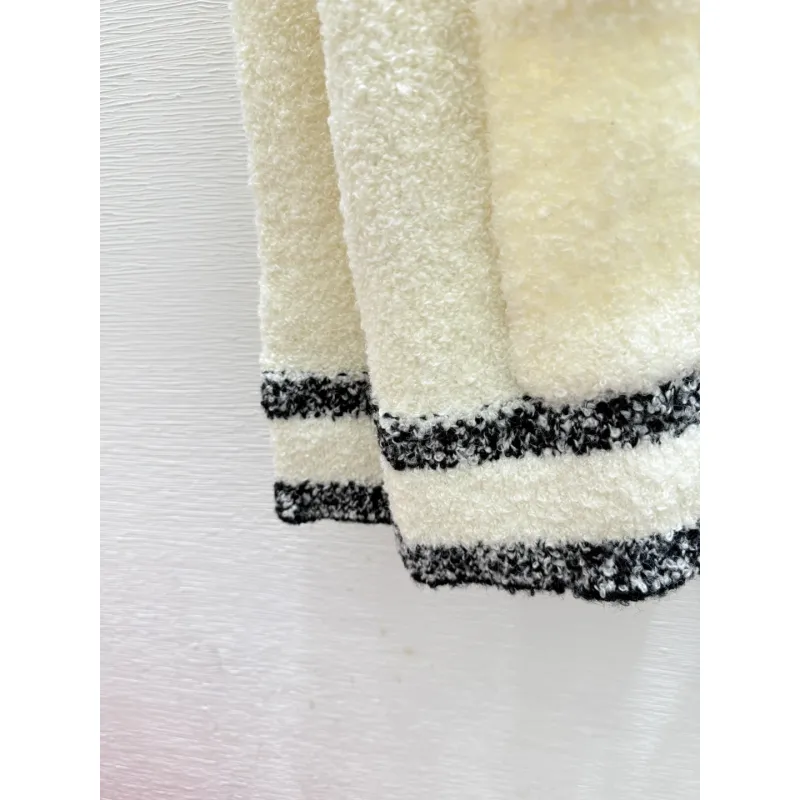 2025 D-ior Womens Wool Cardigan: Chic Collared Style with Functional Pockets and Exquisite Trim Details #A54856