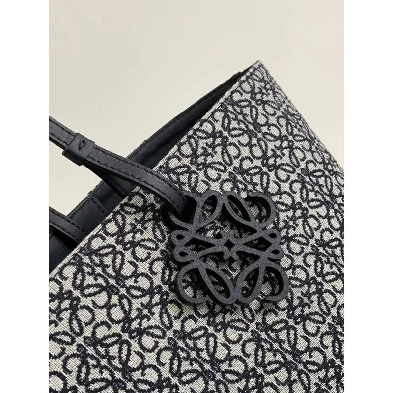 Loewe Large East West Tote Bag in Anagram Jacquard & Leather, 37 x 16 x 25 cm #A63231