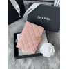 Chanel Quilted Caviar Leather Passport Holder In Blush Pink With Signature CC Turnlock #A50709