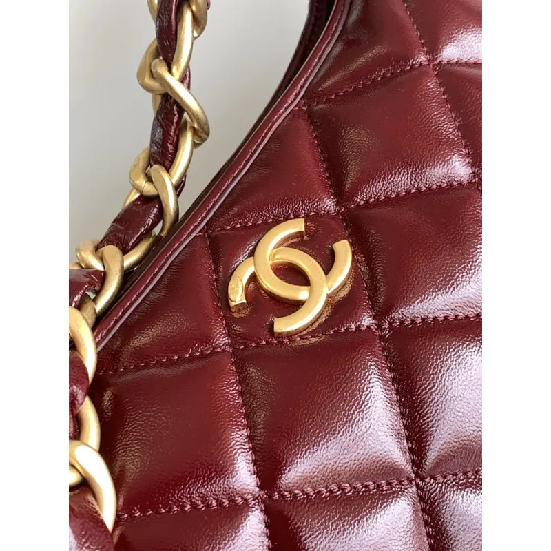 Chanel 4923 Quilted Hobo Bag in Crinkled Lambskin Size 32x30x12CM #A62915