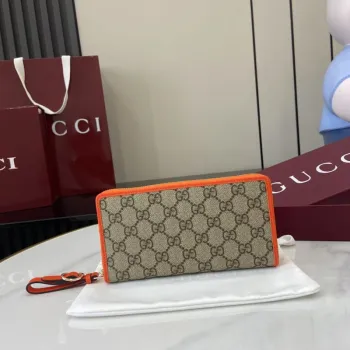 Gucci Zip-Around Wallet with Signature GG Canvas, Orange Trim & Detachable Strap, Stylish & Practical for Everyday Use #A56006 Gucci Zip-Around Wallet with Signature GG Canvas, Orange Trim & Detachable Strap, Stylish & Practical for Everyday Use #A56006