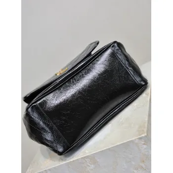 Saint Laurent Niki Crinkled Leather Tote (862295) - Logo Detail, Adjustable Strap, 25×30×8-12cm #A59988