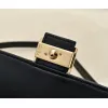 Chic Black Fendi Crossbody Bag With Embossed FF Motif And Chain Strap For Timeless Style size:21×5×11cm #A54311 Chic Black Fendi Crossbody Bag With Embossed FF Motif And Chain Strap For Timeless Style size:21×5×11cm #A54311