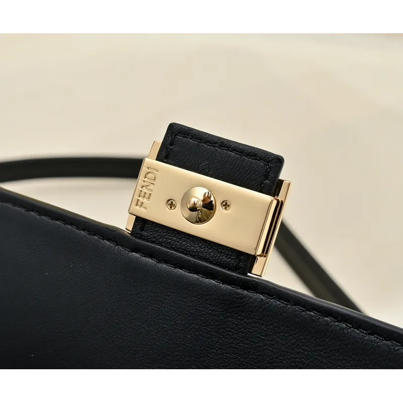 Chic Black Fendi Crossbody Bag With Embossed FF Motif And Chain Strap For Timeless Style size:21×5×11cm #A54311 Chic Black Fendi Crossbody Bag With Embossed FF Motif And Chain Strap For Timeless Style size:21×5×11cm #A54311