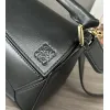 Loewe Black Leather Puzzle Bag With Geometric Design And Adjustable Strap For Modern Chic #A50043