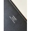 Hermès Leather Zip - Around Wristlet Clutches In Brown And Black With Branded Detailing #A50707