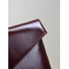 SAINT LAURENT Cassandra Envelope Clutch – Burgundy Smooth Leather with Gold YSL Logo (Detachable Chain Strap) #A58784