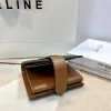 Celine Leather Wallet with Triomphe Closure #A46200