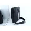 Bally Black Leather Crossbody Bag With Signature Stripe For Modern Elegance #A51671