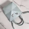 Loewe Womens Mini Bucket Bag - Light Blue Leather with Penguin Embroidery, Convertible Handle & Crossbody Strap, Playful Luxury Handbag with Anagram Logo #A56856