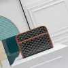 Goyard Canvas Clutch with Leather Trim #A45656 Goyard Canvas Clutch with Leather Trim #A45656