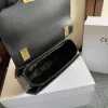 Chic Black Patent Leather Celine Handbag With Signature Gold Hardware For Fashionistas size:18×13×6cm #A54348