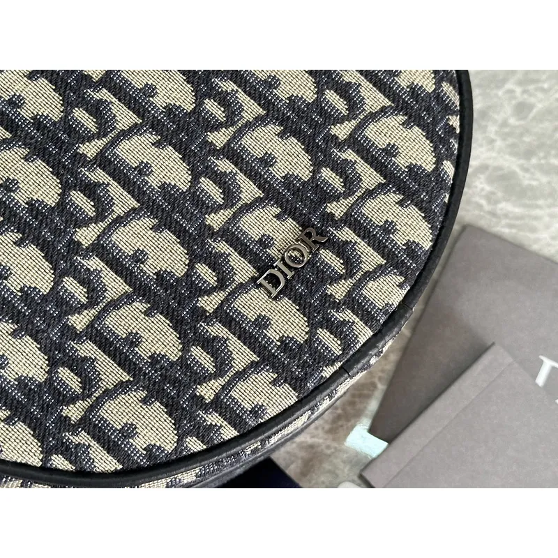 D-ior Round Bag With Iconic Oblique Pattern And Adjustable Strap For Fashion Lovers size:20×20×7cm #A54114 D-ior Round Bag With Iconic Oblique Pattern And Adjustable Strap For Fashion Lovers size:20×20×7cm #A54114