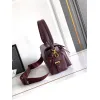 Prada Cahier Messenger Bag (2 Colors) – Burgundy/Black Leather with Gold-Tone Triangle Logo & Buckle Hardware #A59179