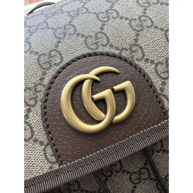 Gucci Original 690999 Backpack | Cute Cat Print GG Supreme Canvas Travel Bag #A60250