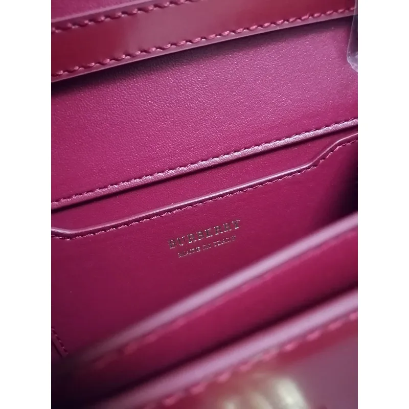 Burberry Red Leather Crossbody Bag With Iconic Gold TB Hardware #A51002 Burberry Red Leather Crossbody Bag With Iconic Gold TB Hardware #A51002