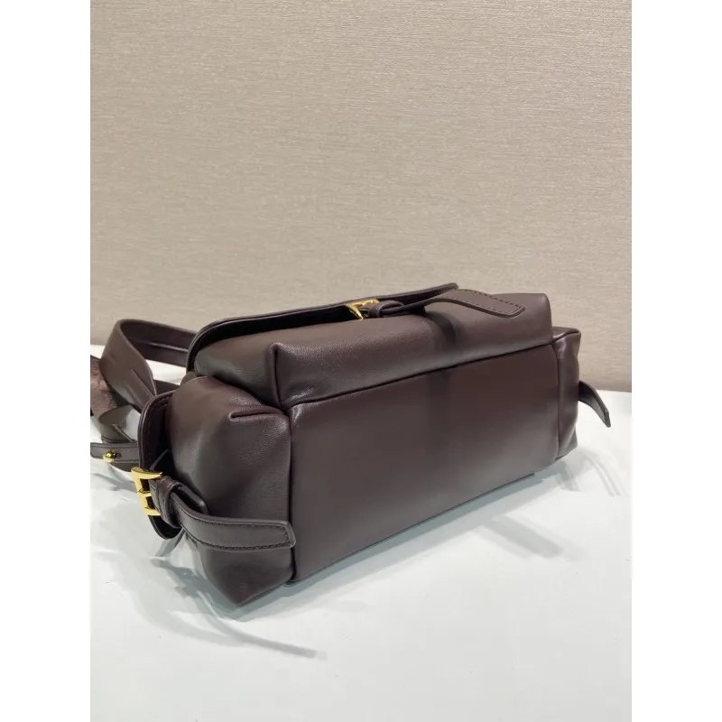 Prada Brown Leather Crossbody Bag 1BD394 #A55691
