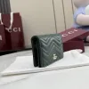 Gucci 466492 GG Marmont Compact Wallet - Dark Green #A60912