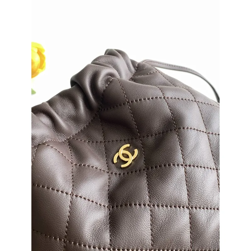 Chanel 26S Quilted Drawstring Bucket Bag, 17 x 22 x 8 cm #A63225