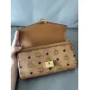 MCM Mini Crossbody Bag, Grid Pattern, Chain Strap, Style 65026 12.5 x 21.0 x 5.0cm #A61795
