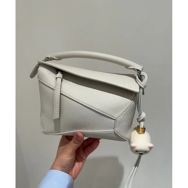 Loewe Puzzle Bags In Stylish Shades Showcasing Unique Geometric Design #A50417