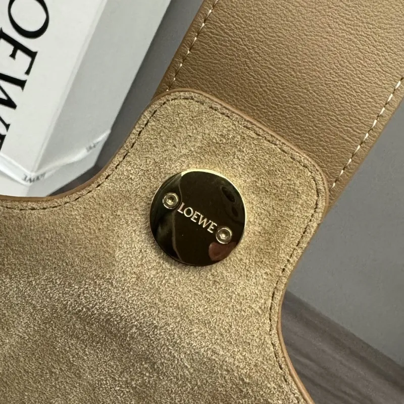 Loewe  Backpack - Multi-Tone Leather Patchwork, Anagram Logo, Drawstring Closure & Zipper Pocket, Stylish Luxury Backpack for Everyday Use #A56854