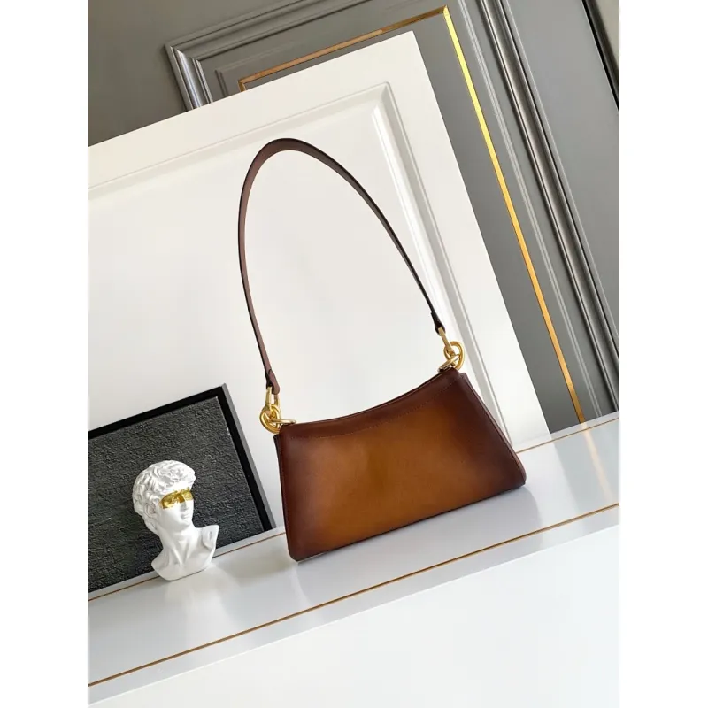 Prada Cleo Shoulder Bag (4 Colors) – Brown/Navy/Black/White Saffiano Leather with Gold-Tone Chain Strap #A59176