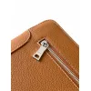 Hermès Leather Zip - Around Wristlet Clutches In Brown And Black With Branded Detailing #A50707