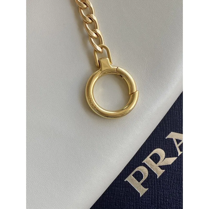 Prada Cleo Shoulder Bag (4 Colors) – Brown/Navy/Black/White Saffiano Leather with Gold-Tone Chain Strap #A59176