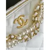 Chanel AS5898 Quilted Hobo Bag with Pearl Chain Strap Size 13-23.5-7.5 #A62897