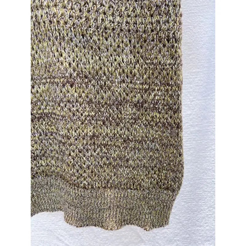 MIUMIU Monogram Knit Short Sleeve Crew Neck Blouse #A63662