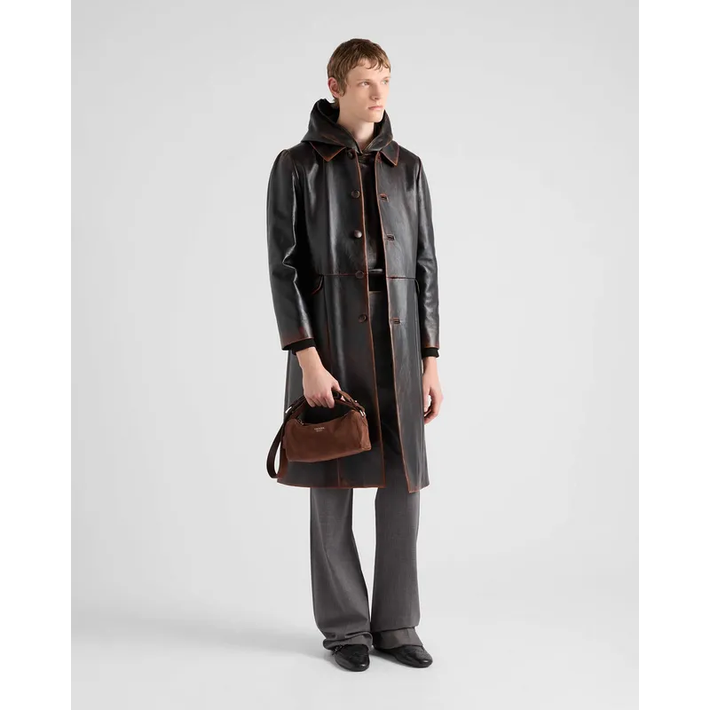 Chic Prada Barrel Bags In Suede And Leather For Fashion - Forward Styling #A49961