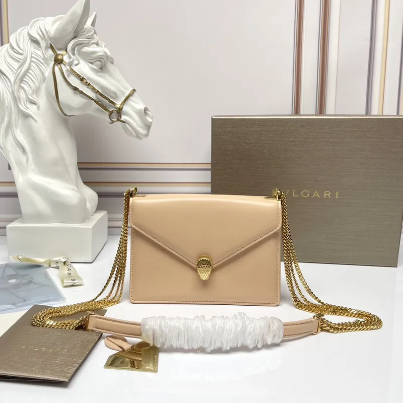 Bvlgari Serpenti Crossbody Bags In Elegant Color Palette With Gold Chains #A51654