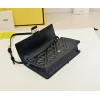 Chic Black Fendi Crossbody Bag With Embossed FF Motif And Chain Strap For Timeless Style size:21×5×11cm #A54311 Chic Black Fendi Crossbody Bag With Embossed FF Motif And Chain Strap For Timeless Style size:21×5×11cm #A54311