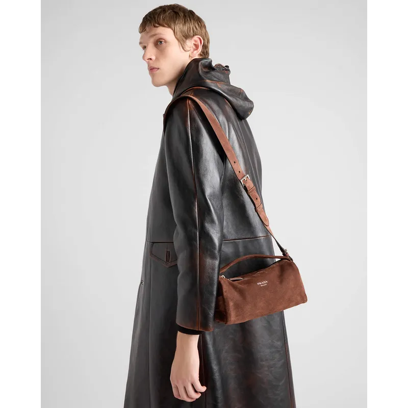Chic Prada Barrel Bags In Suede And Leather For Fashion - Forward Styling #A49961