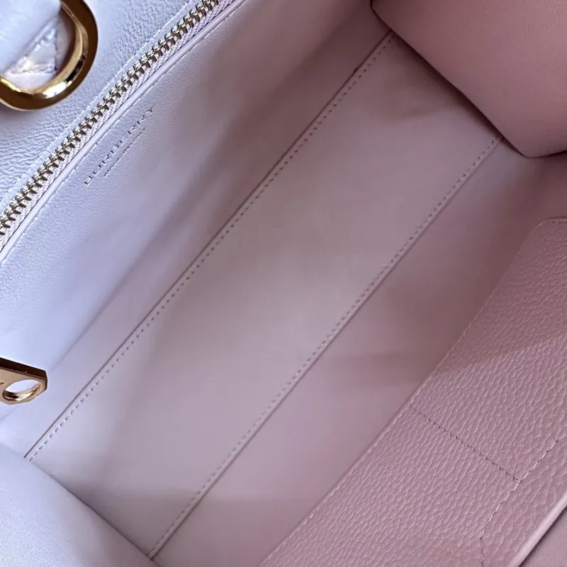 Burberry Handbag Two Tone Leather &amp Gold “TB” Logo Epitomizing Sophisticated Elegance size:27×11×20cm #A54200
