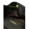 Chanel Mini Suede Bucket Bag  Retro Coin Button  Drawstring  Quilted  Classic Chain #A60143