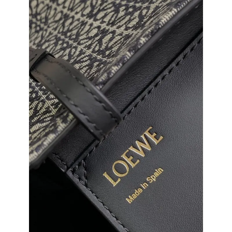 Loewe Large East West Tote Bag in Anagram Jacquard & Leather, 37 x 16 x 25 cm #A63231