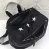 Givenchy Black Leather Star Embellished Multi Zip Tote Bag #A52354