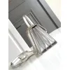Bvlgari Serpenti Metallic Silver Top Handle Bag With Iconic Motif #A51653