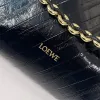 Loewe Flamenco Purse Croc-Effect Leather Shoulder Bag, 30 x 10.5 x 20 cm #A63233