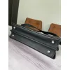 Fendi Leather Briefcase And Monster - Eye Pouch Set In Black With Yellow Accents  #A51530
