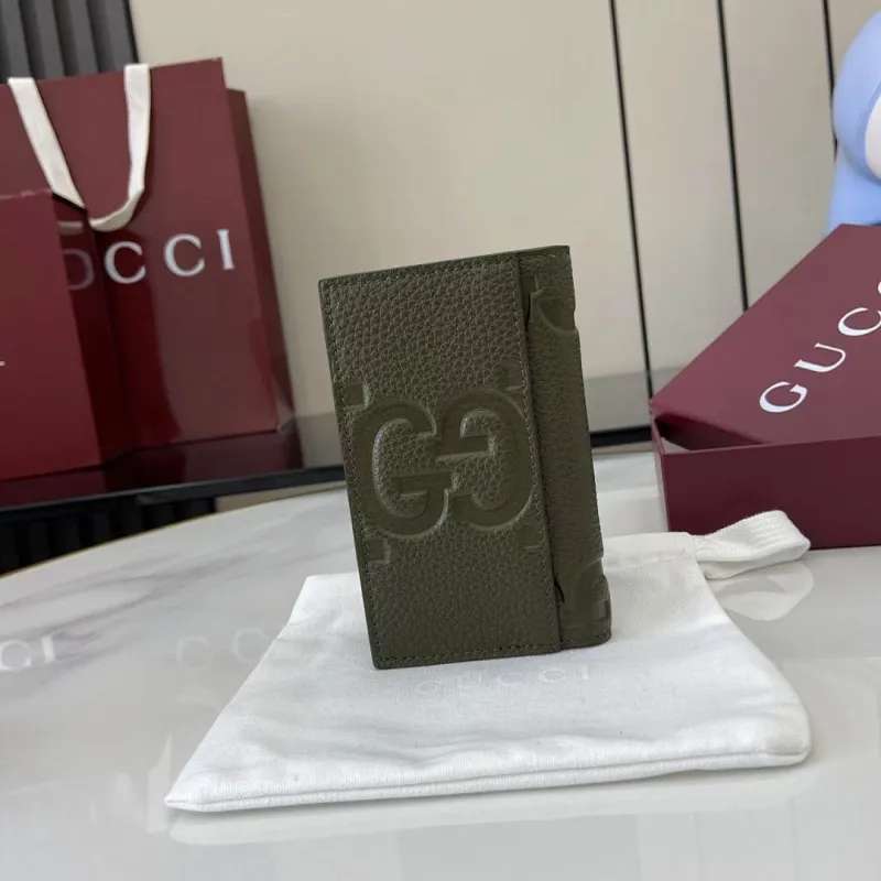 Gucci 739478 Green Leather Wallet, Top Quality, 7.5x12cm #A61852 Gucci 739478 Green Leather Wallet, Top Quality, 7.5x12cm #A61852