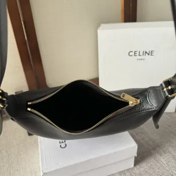 Celine Ava Hobo Bag - Beige Leather, Embossed Triomphe Logo, Elegant Shoulder Bag for Women, Luxury Fashion Accessory #A56756