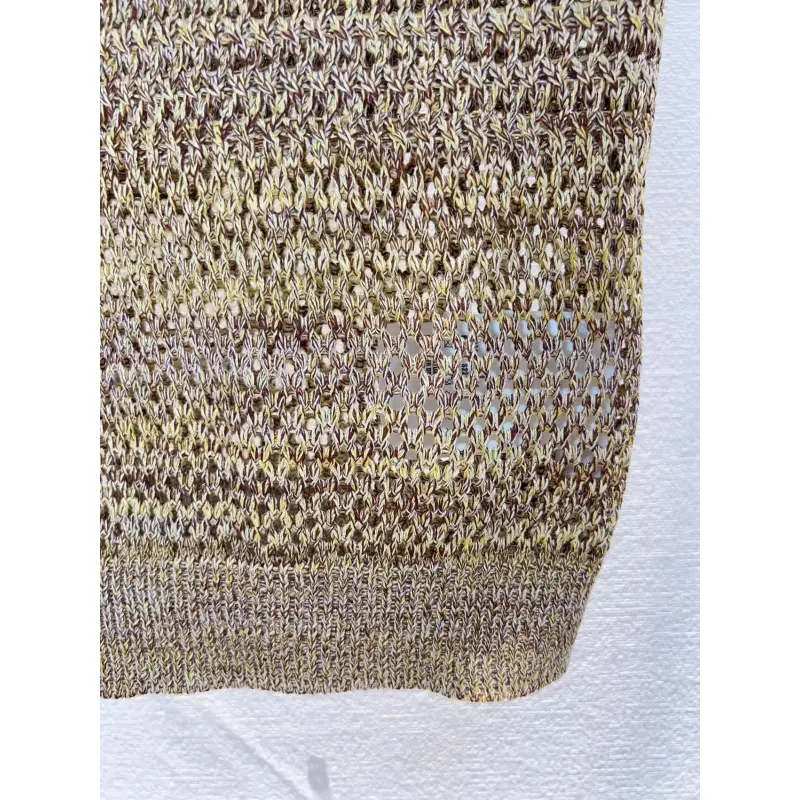 MIUMIU Monogram Knit Short Sleeve Crew Neck Blouse #A63662