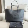 Burberry Black Leather Tote Bag 2221 #A55696