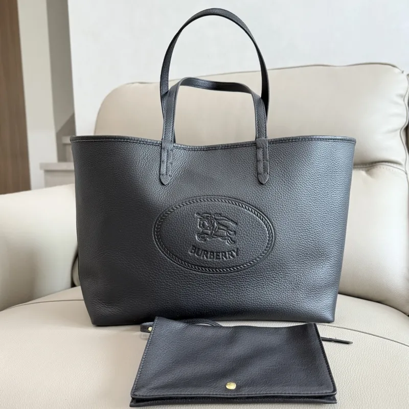 Burberry Black Leather Tote Bag 2221 #A55696