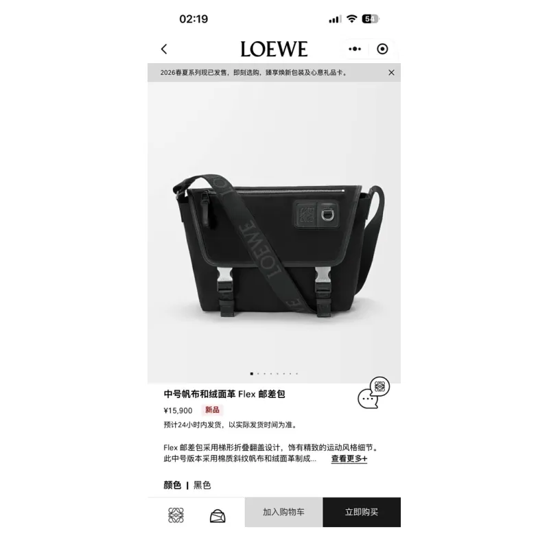 Loewe Flex Canvas Messenger Bag 13 Inch Laptop Compatible #A63845
