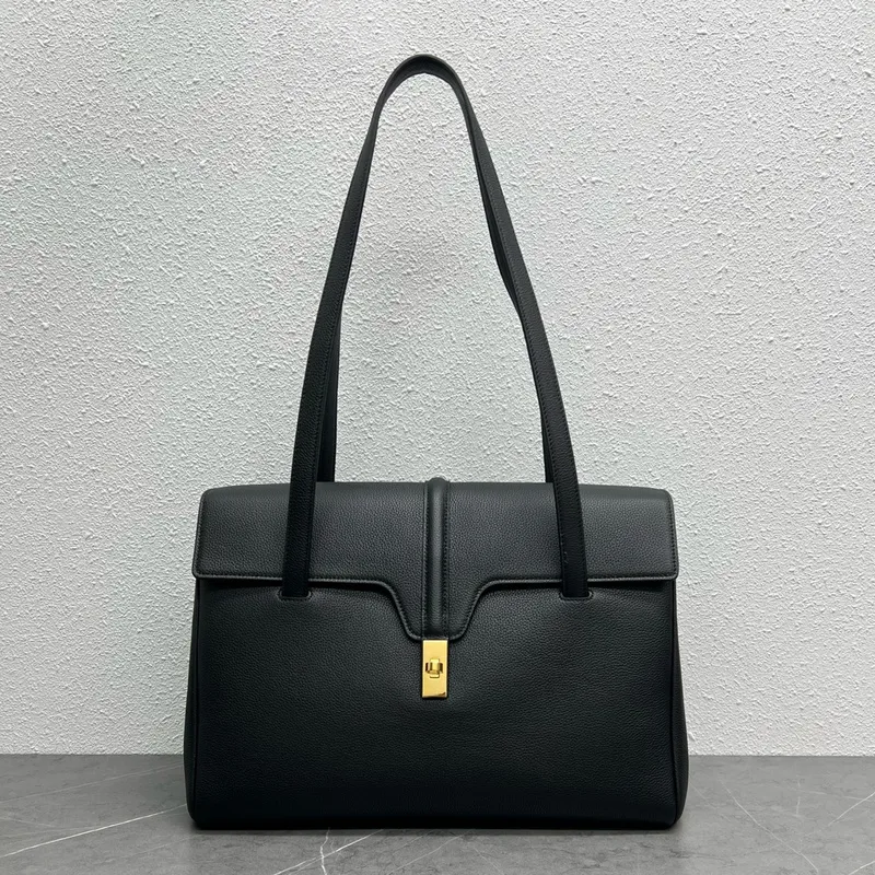 CELINE Grained Leather Medium 16 Shoulder Bag #A49258