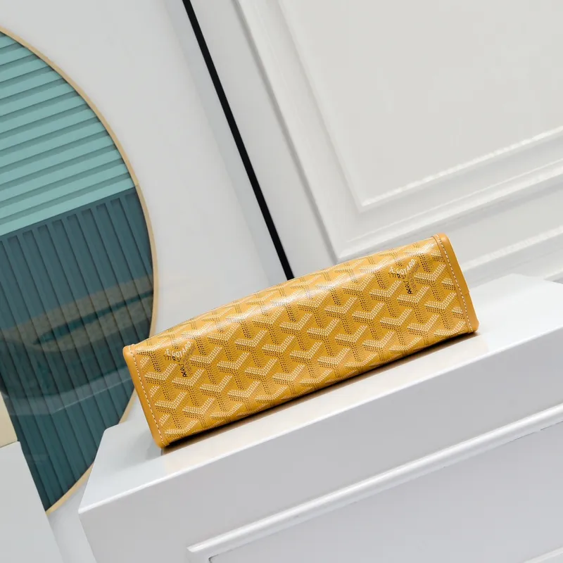 Goyard Canvas Clutch with Leather Trim #A45656 Goyard Canvas Clutch with Leather Trim #A45656